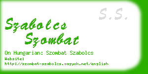 szabolcs szombat business card